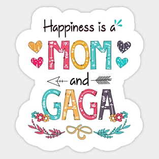 Happiness Is A Mom And Gaga Wildflower Happy Mother's Day Sticker